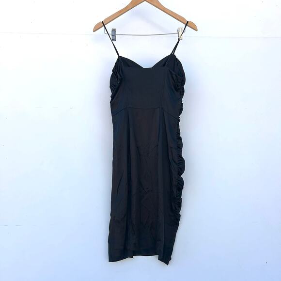 Vintage Y2K Betsey Johnson Black Strappy Silk Cocktail Club Slip Dress 4 - Picture 6 of 10
